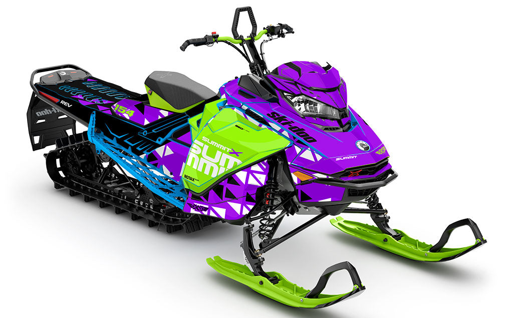 Jetty Purple Green Ski-Doo REV Gen4 Summit Less Coverage Sled Wrap