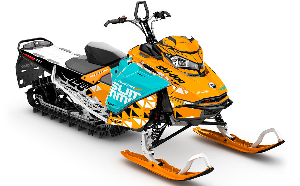 Jetty Teal Orange Ski-Doo REV Gen4 Summit Full Coverage Sled Wrap