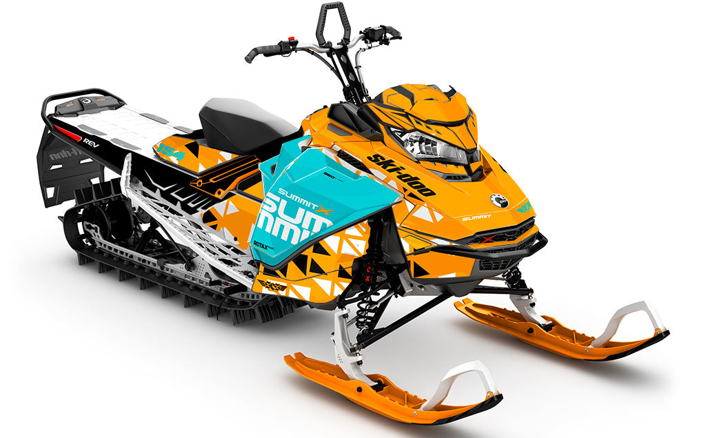 Jetty Teal Orange Ski-Doo REV Gen4 Summit Partial Coverage Sled Wrap