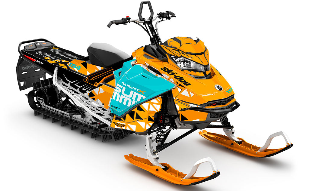 Jetty Teal Orange Ski-Doo REV Gen4 Summit Less Coverage Sled Wrap