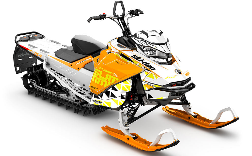 Jetty White Orange Ski-Doo REV Gen4 Summit Less Coverage Sled Wrap
