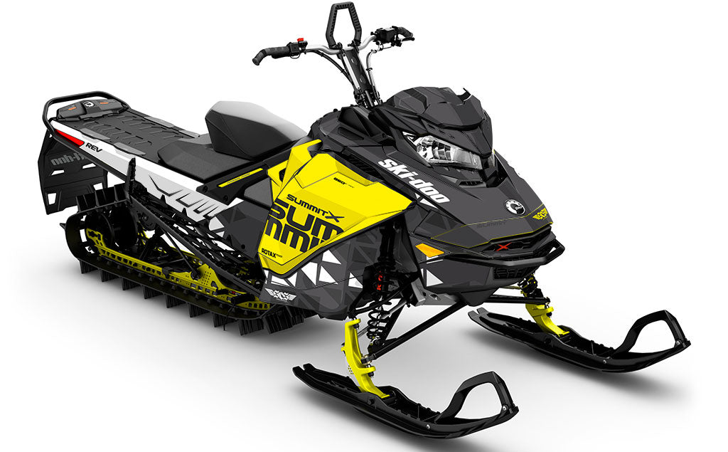 Jetty White Yellow Ski-Doo REV Gen4 Summit Full Coverage Sled Wrap