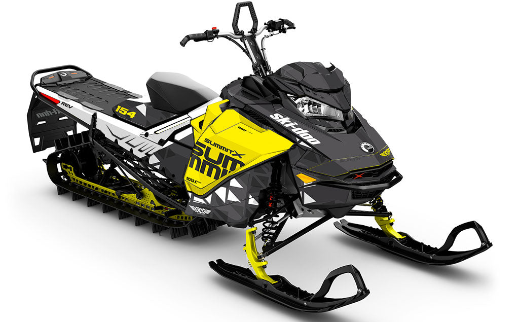 Jetty White Yellow Ski-Doo REV Gen4 Summit Partial Coverage Sled Wrap