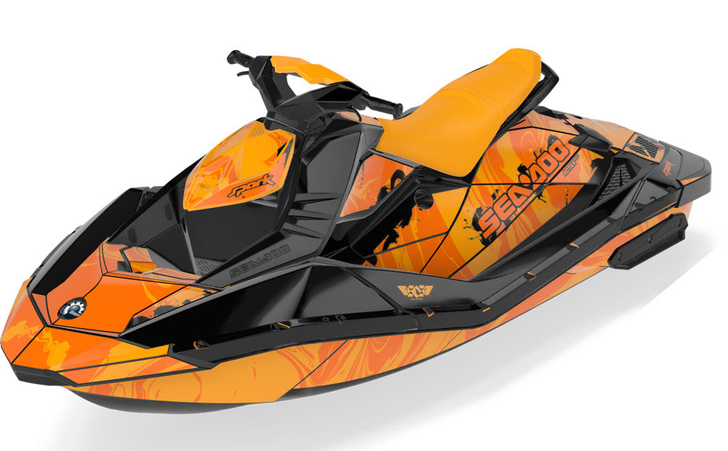 Juice Sea-Doo Spark Graphics Orange Orange Partial Coverage
