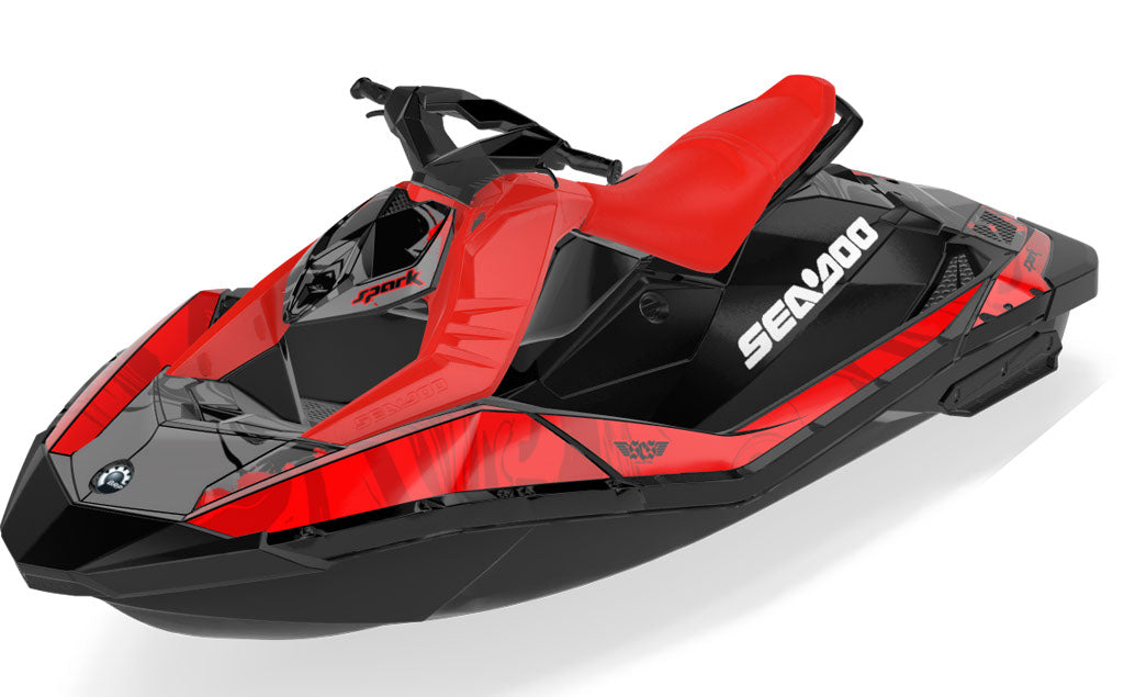 Juice Sea-Doo Spark Graphics Red Black Premium Coverage
