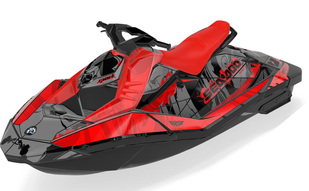 Juice Sea-Doo Spark Graphics Red Black Full Coverage
