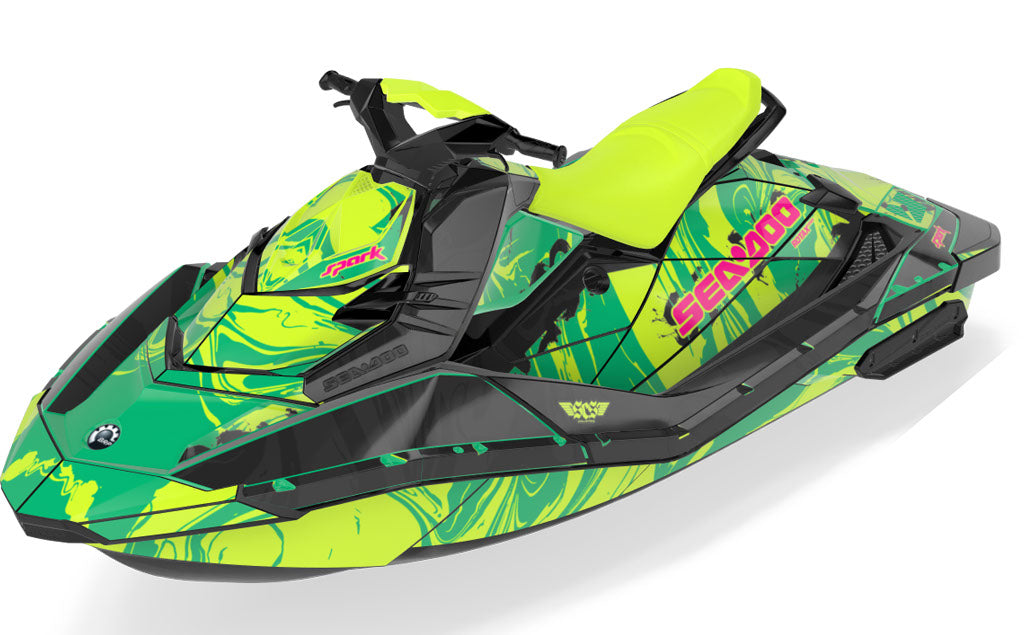 Juice Sea-Doo Spark Graphics Manta Green Less Coverage