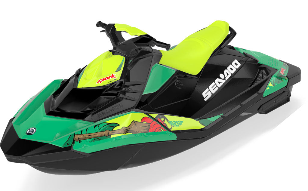 Kahuna Sea-Doo Spark Graphics Green Red Max Coverage