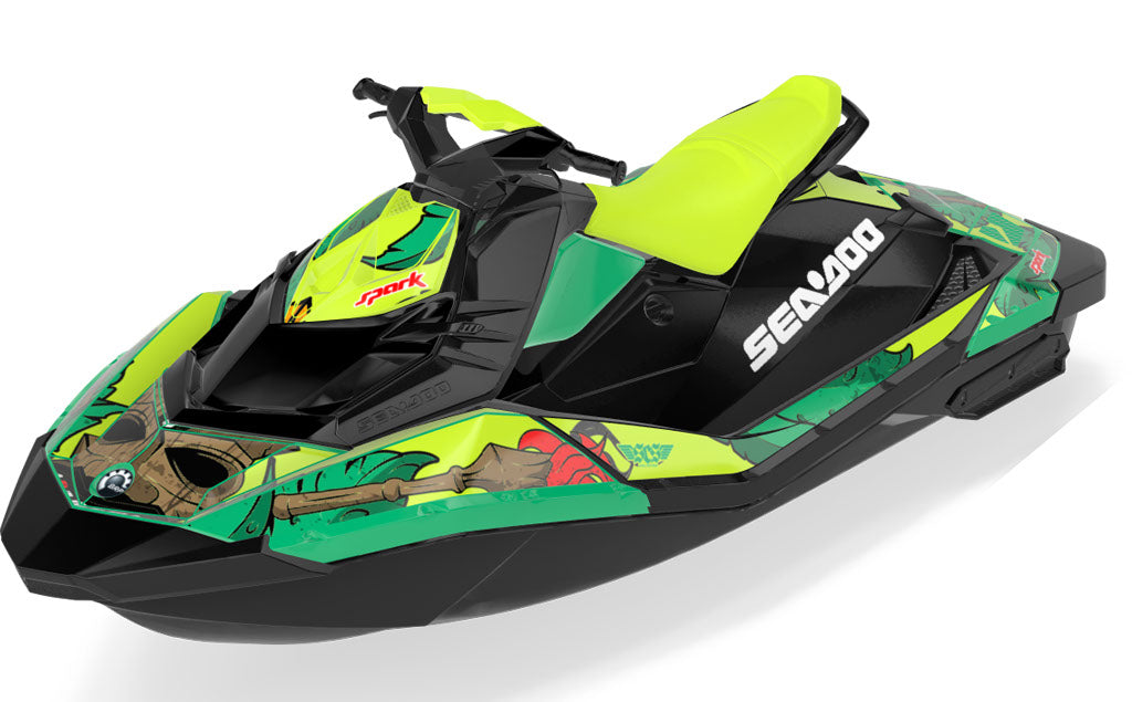Kahuna Sea-Doo Spark Graphics Green Red Premium Coverage
