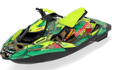 Kahuna Sea-Doo Spark Graphics Green Red Full Coverage