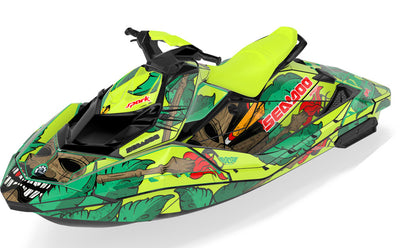 Kahuna Sea-Doo Spark Graphics Green Red Partial Coverage