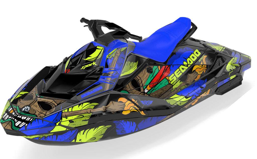 Kahuna Sea-Doo Spark Graphics Manta Blue Partial Coverage
