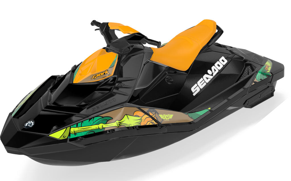 Kahuna Sea-Doo Spark Graphics Orange Brown Max Coverage