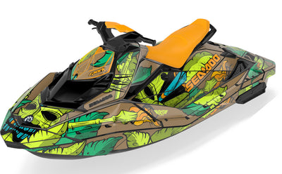 Kahuna Sea-Doo Spark Graphics Orange Brown Partial Coverage