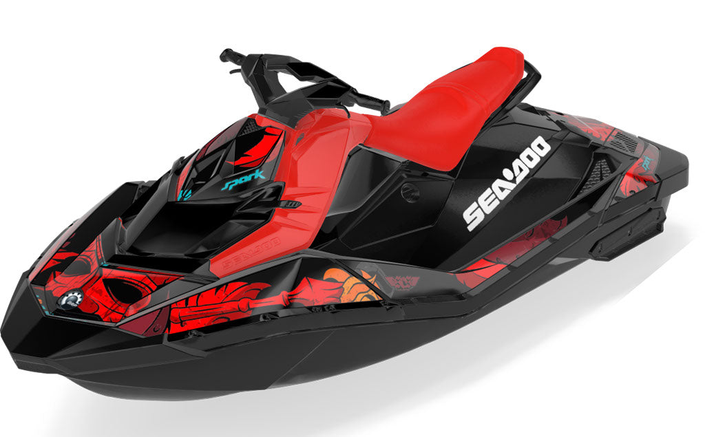 Kahuna Sea-Doo Spark Graphics Red Reef Premium Coverage