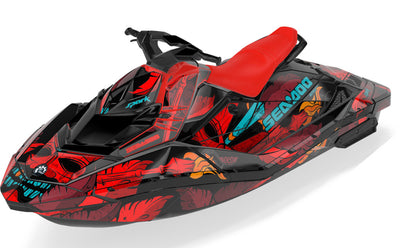 Kahuna Sea-Doo Spark Graphics Red Reef Partial Coverage