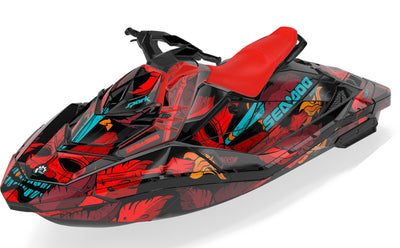 Kahuna Sea-Doo Spark Graphics Red Reef Less Coverage