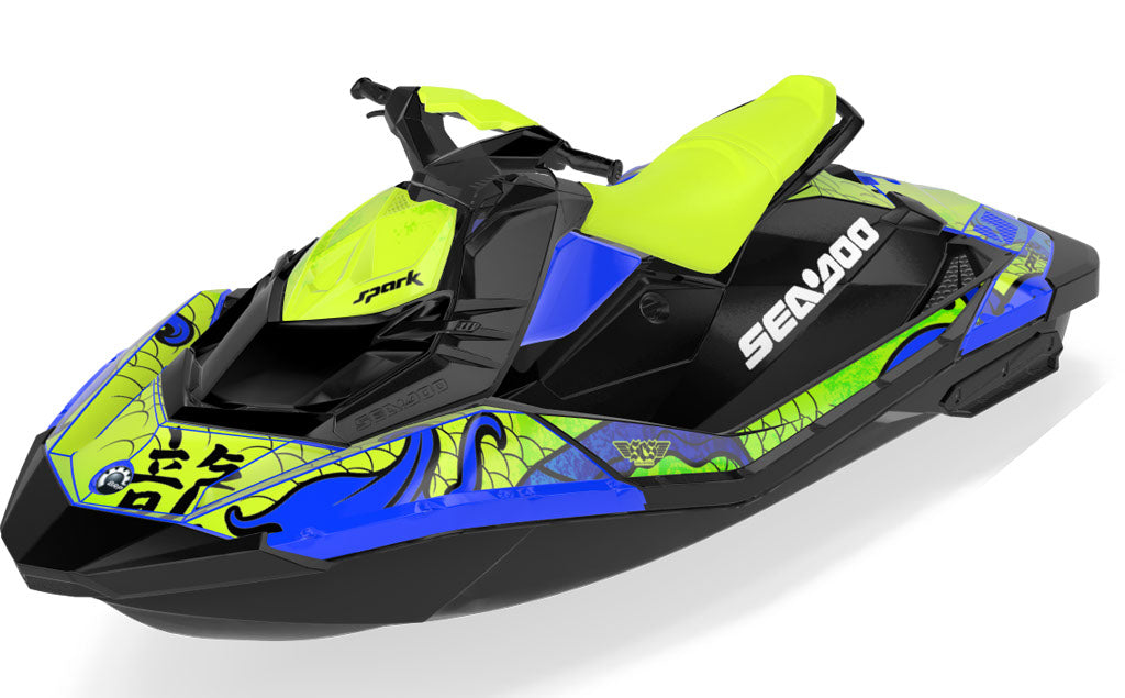 Kanji Sea-Doo Spark Graphics Blue Manta Premium Coverage