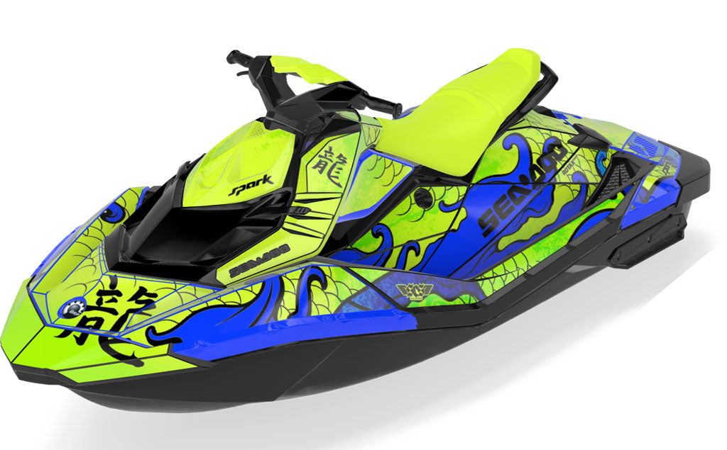 Kanji Sea-Doo Spark Graphics Blue Manta Full Coverage