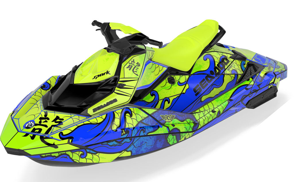 Kanji Sea-Doo Spark Graphics Blue Manta Partial Coverage