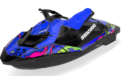 Kanji Sea-Doo Spark Graphics Blue Pink Premium Coverage