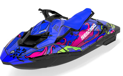 Kanji Sea-Doo Spark Graphics Blue Pink Full Coverage