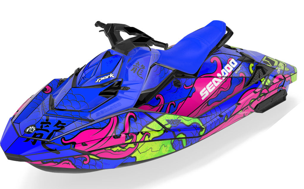 Kanji Sea-Doo Spark Graphics Blue Pink Less Coverage