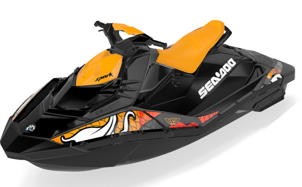 Kanji Sea-Doo Spark Graphics Orange Grey Full Coverage