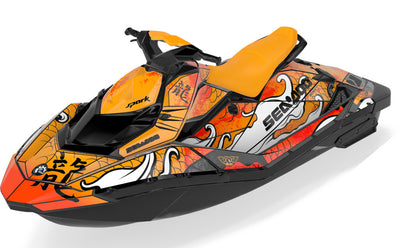 Kanji Sea-Doo Spark Graphics Orange Grey Less Coverage