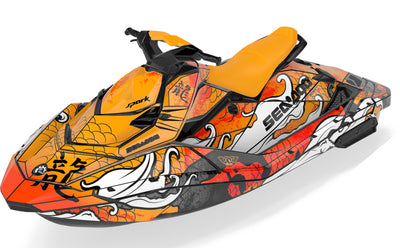 Kanji Sea-Doo Spark Graphics Orange Grey Max Coverage