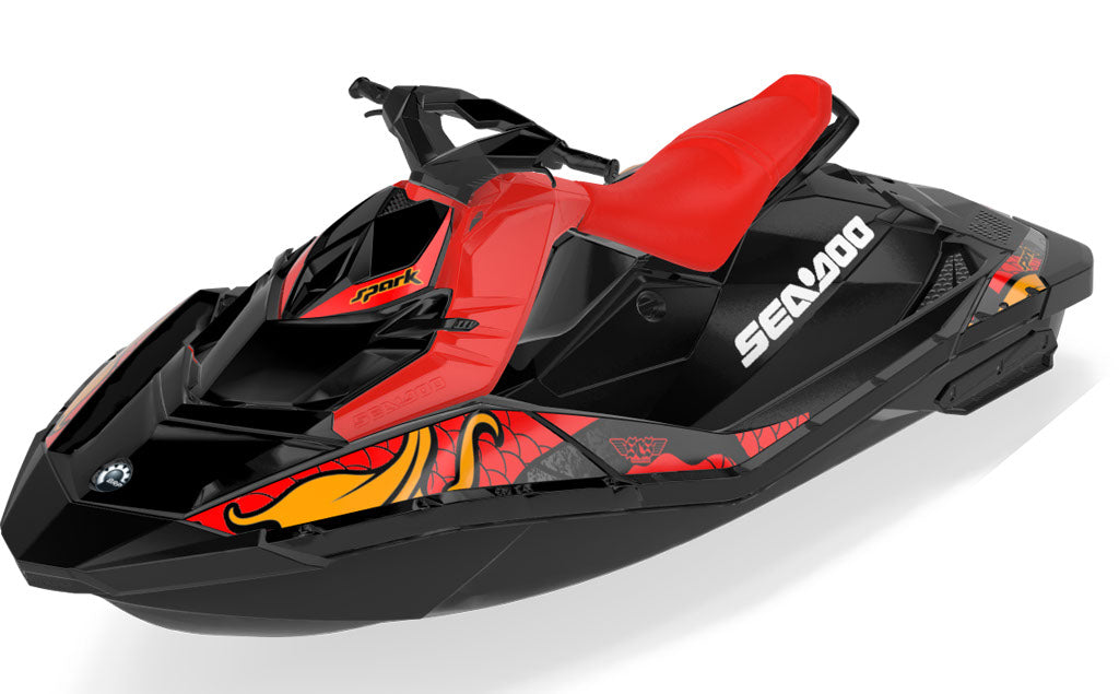 Kanji Sea-Doo Spark Graphics Red Orange Max Coverage