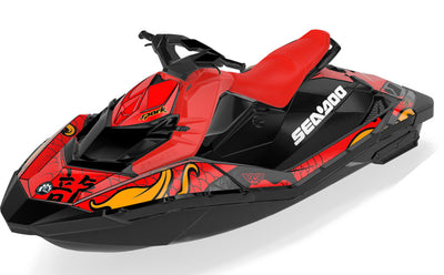 Kanji Sea-Doo Spark Graphics Red Orange Premium Coverage