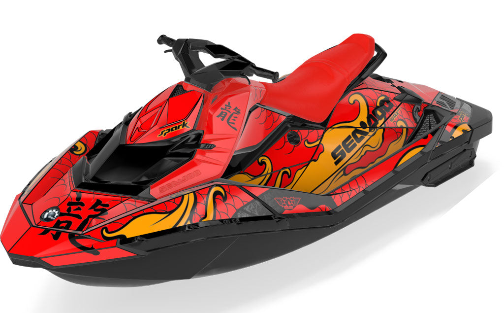 Kanji Sea-Doo Spark Graphics Red Orange Full Coverage