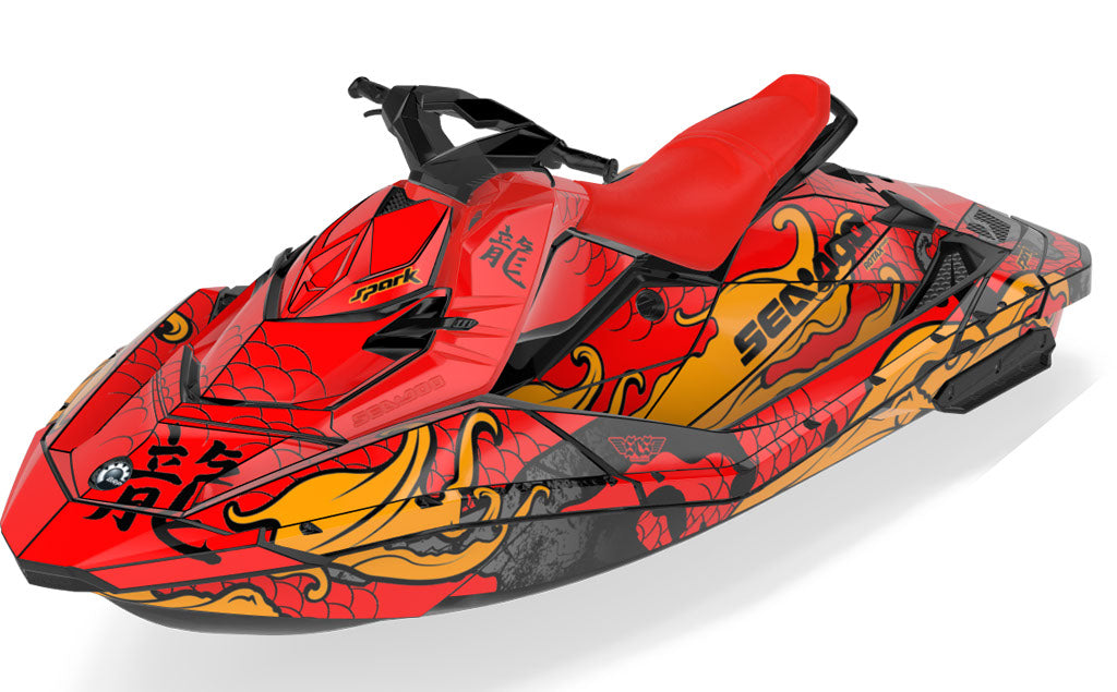 Kanji Sea-Doo Spark Graphics Red Orange Less Coverage