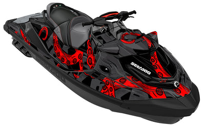 Kraken DrkGrey Red Sea-Doo RXT Graphics