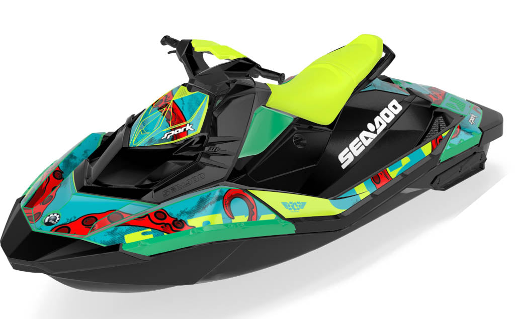 Kraken Sea-Doo Spark Graphics Green Manta Max Coverage