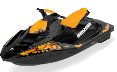 Kraken Sea-Doo Spark Graphics Orange Black Less Coverage