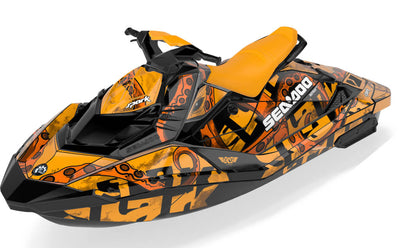 Kraken Sea-Doo Spark Graphics Orange Black Premium Coverage