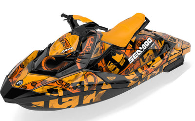 Kraken Sea-Doo Spark Graphics Orange Black Max Coverage