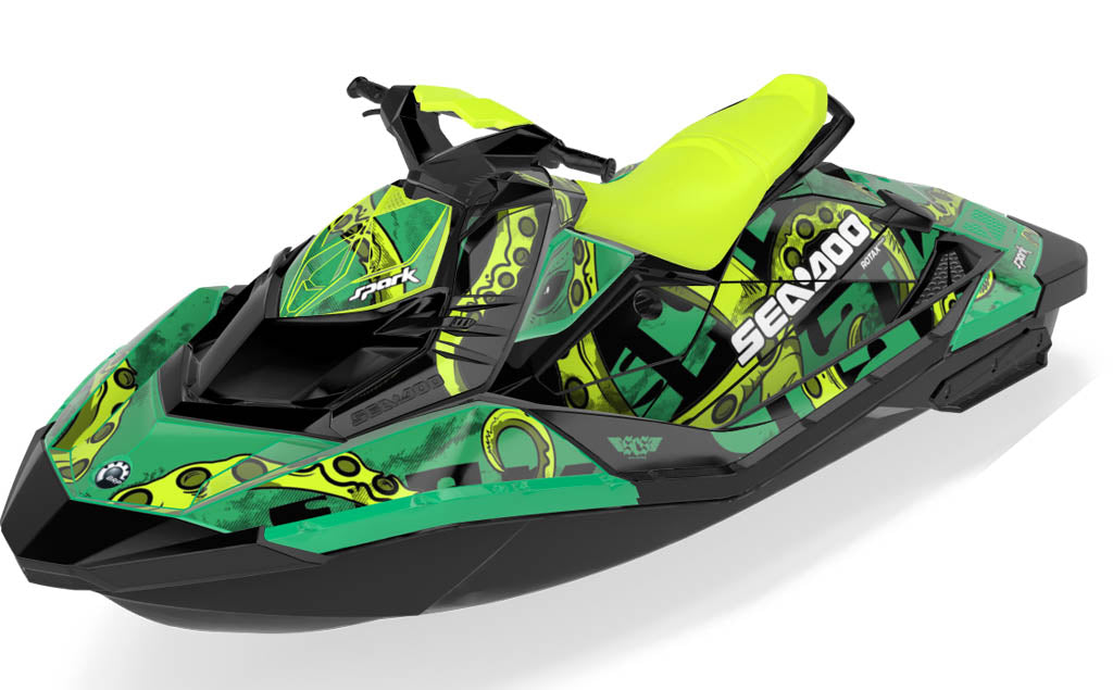 Kraken Sea-Doo Spark Graphics Green Manta Full Coverage