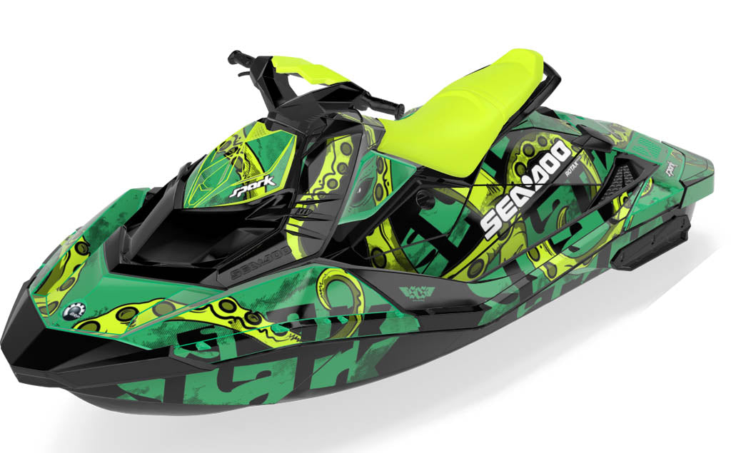 Kraken Sea-Doo Spark Graphics Green Manta Premium Coverage