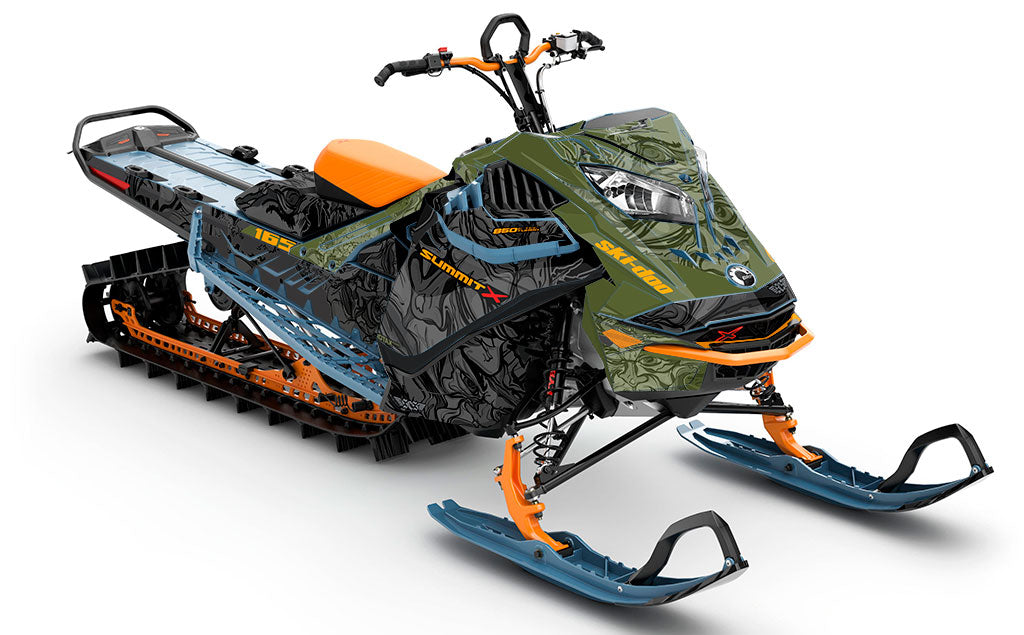 Mr Sinister Army Orange Ski-Doo REV Gen4 LWH - Summit Full Coverage Sled Wrap