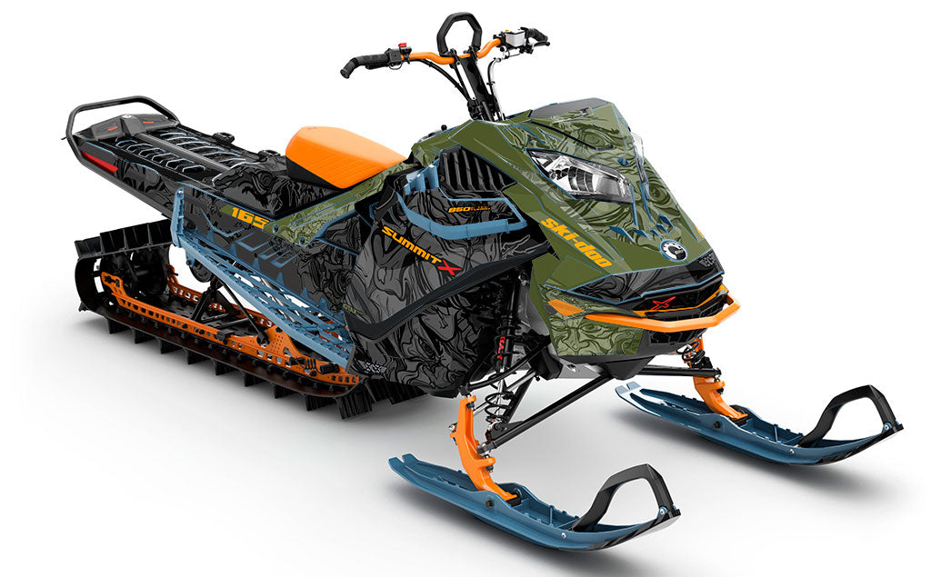 Mr Sinister Army Orange Ski-Doo REV Gen4 LWH - Summit Premium Coverage Sled Wrap