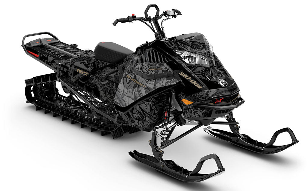 Mr Sinister Black Liqtitanium Ski-Doo REV Gen4 LWH - Summit Premium Coverage Sled Wrap