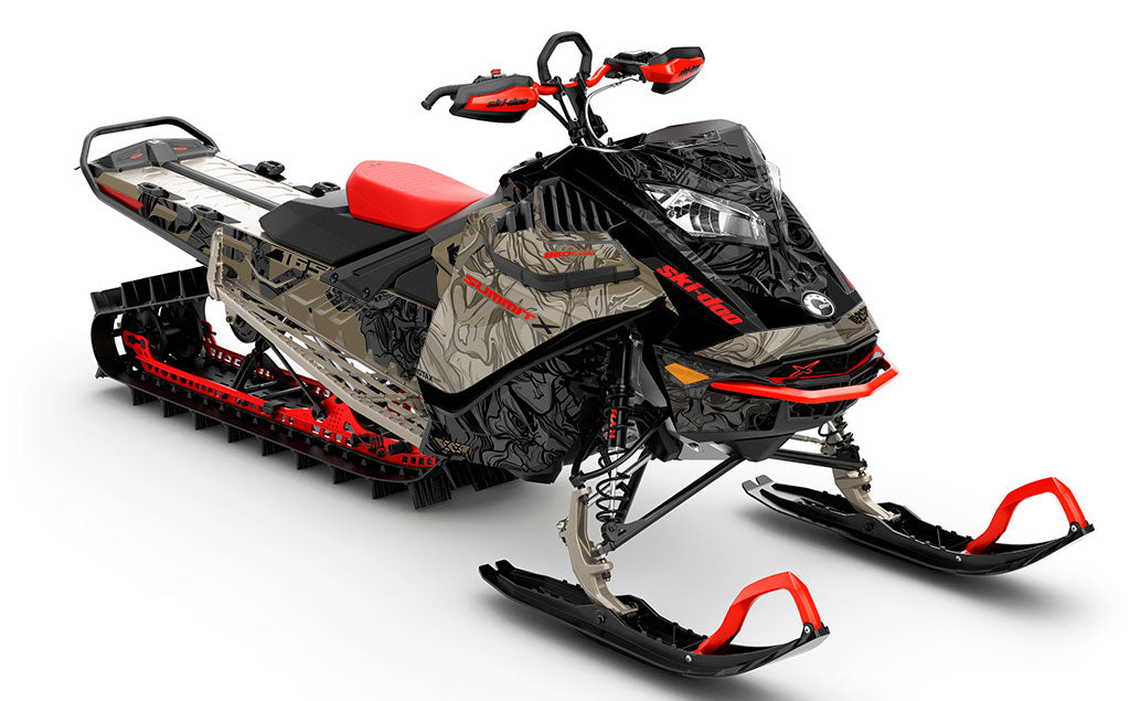 Mr Sinister Black Red Ski-Doo REV Gen4 LWH - Summit Partial Coverage Sled Wrap