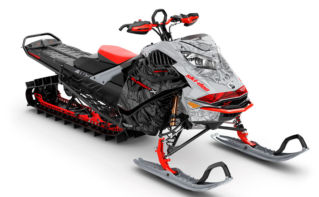 Mr Sinister CatGrey Red Ski-Doo REV Gen4 LWH - Summit Less Coverage Sled Wrap
