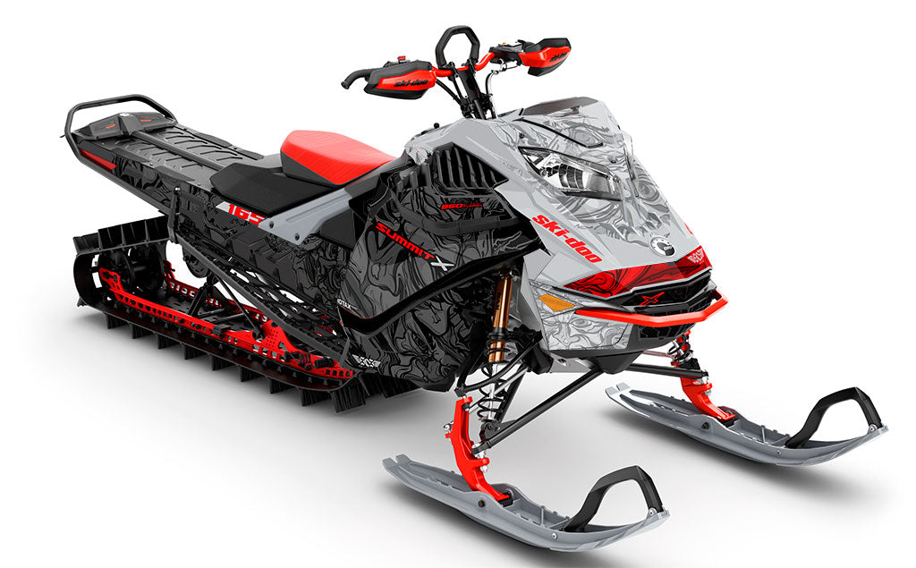Mr Sinister CatGrey Red Ski-Doo REV Gen4 LWH - Summit Partial Coverage Sled Wrap