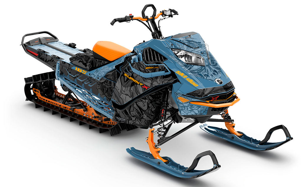 Mr Sinister Scandiblue Orange Ski-Doo REV Gen4 LWH - Summit Partial Coverage Sled Wrap