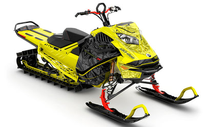 Mr Sinister Yellow Army Ski-Doo REV Gen4 LWH - Summit Less Coverage Sled Wrap
