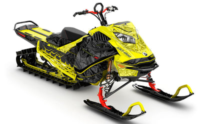 Mr Sinister Yellow Army Ski-Doo REV Gen4 LWH - Summit Full Coverage Sled Wrap